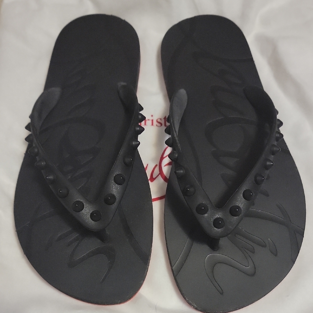 Christian Louboutin Studded Flip Flops